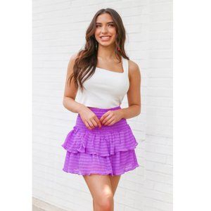 NWT Do + Be purple smocked skirt